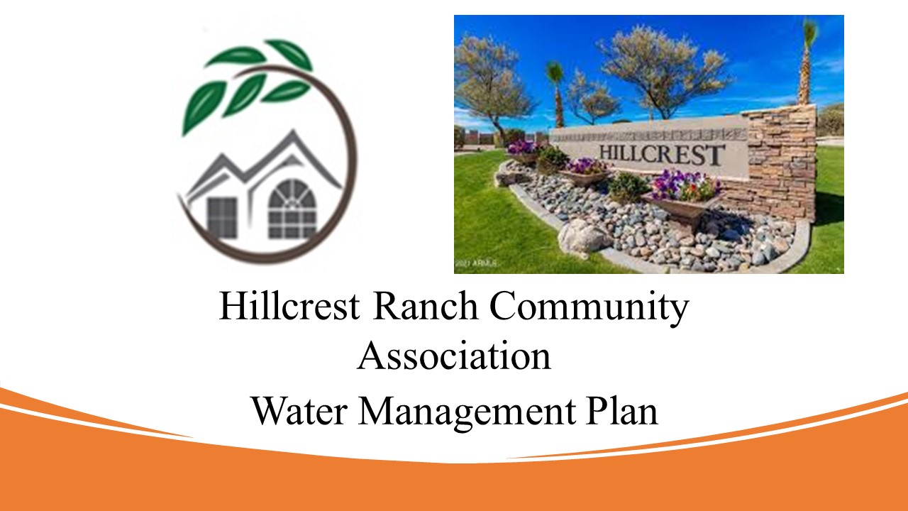 Water Conservation and Management Plan Hillcrest Ranch Community